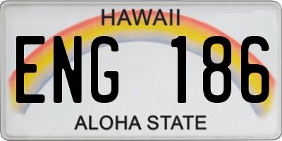 HI license plate ENG186