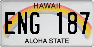 HI license plate ENG187