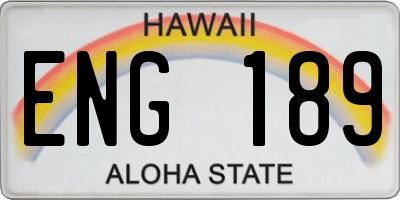 HI license plate ENG189