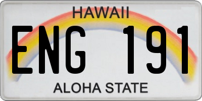 HI license plate ENG191
