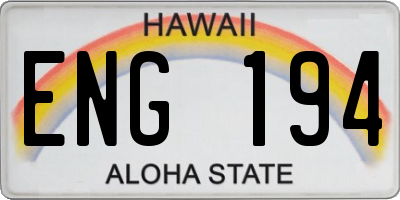 HI license plate ENG194