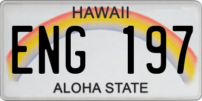 HI license plate ENG197