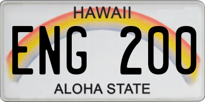 HI license plate ENG200