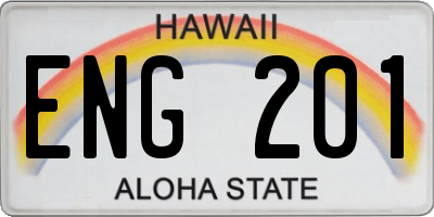 HI license plate ENG201