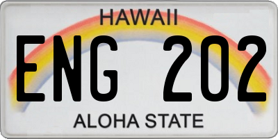 HI license plate ENG202