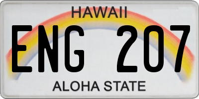 HI license plate ENG207