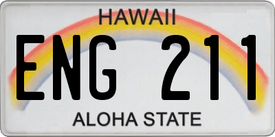 HI license plate ENG211