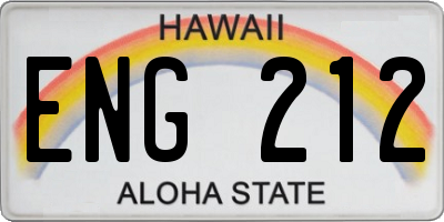 HI license plate ENG212