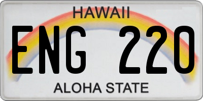 HI license plate ENG220
