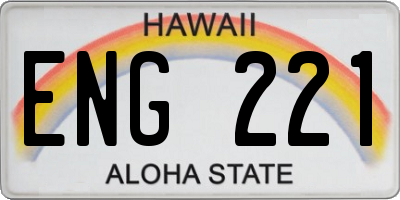 HI license plate ENG221