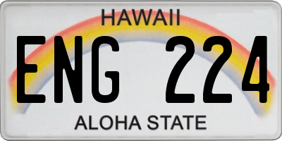 HI license plate ENG224