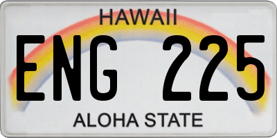HI license plate ENG225