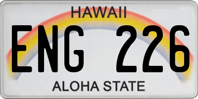 HI license plate ENG226