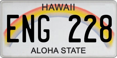HI license plate ENG228
