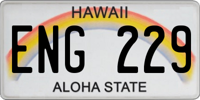 HI license plate ENG229