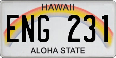HI license plate ENG231
