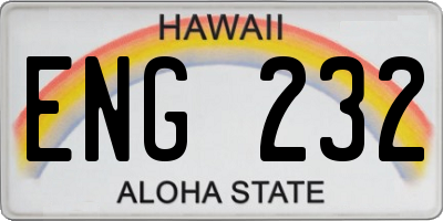 HI license plate ENG232