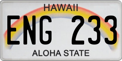 HI license plate ENG233