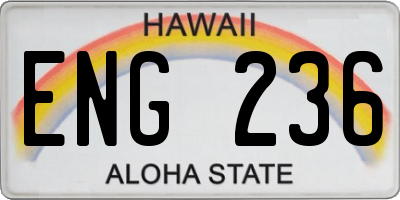HI license plate ENG236
