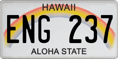 HI license plate ENG237