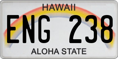HI license plate ENG238
