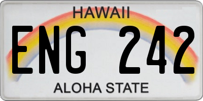 HI license plate ENG242