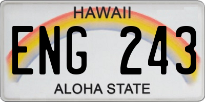 HI license plate ENG243