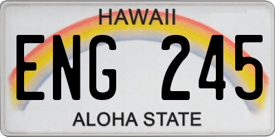 HI license plate ENG245