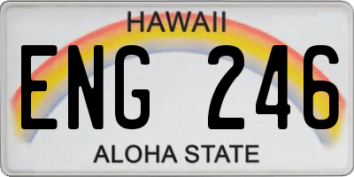 HI license plate ENG246