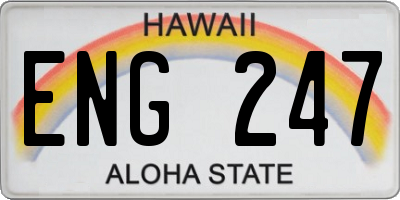 HI license plate ENG247