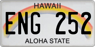 HI license plate ENG252