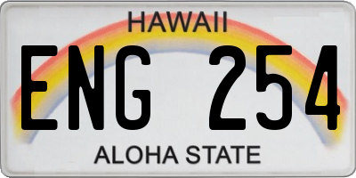HI license plate ENG254