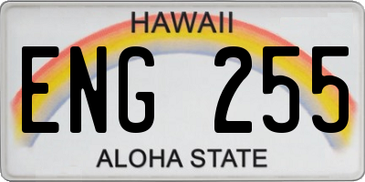 HI license plate ENG255