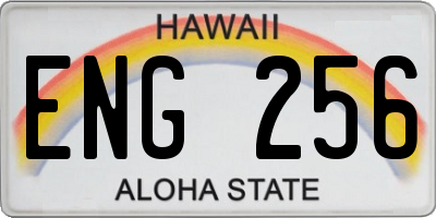 HI license plate ENG256