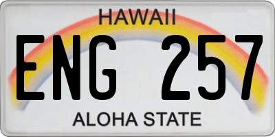 HI license plate ENG257