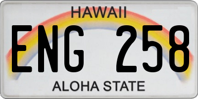 HI license plate ENG258