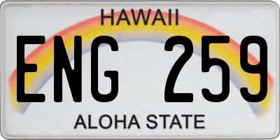 HI license plate ENG259