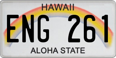 HI license plate ENG261