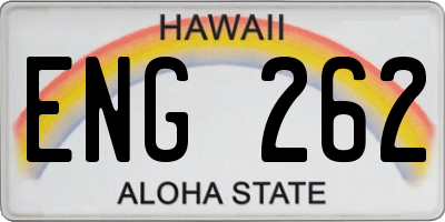 HI license plate ENG262