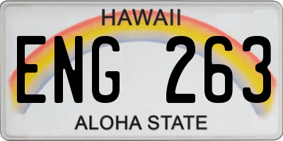 HI license plate ENG263