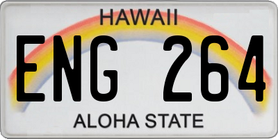 HI license plate ENG264
