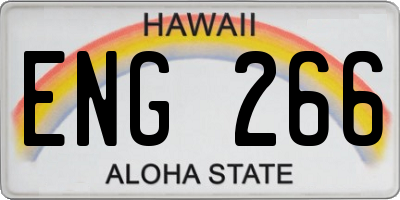 HI license plate ENG266