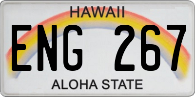 HI license plate ENG267