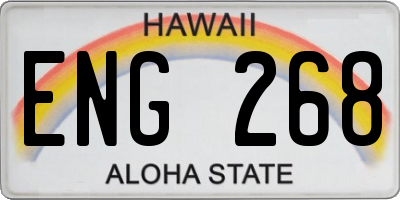 HI license plate ENG268