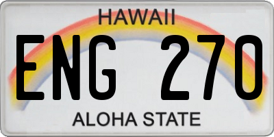 HI license plate ENG270