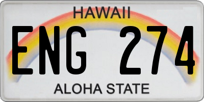 HI license plate ENG274