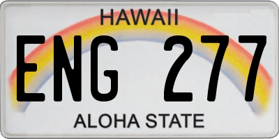HI license plate ENG277