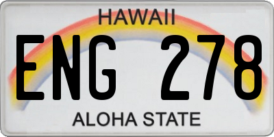 HI license plate ENG278