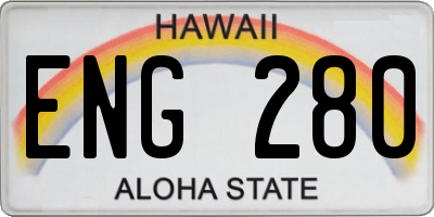 HI license plate ENG280