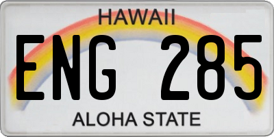 HI license plate ENG285